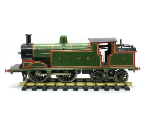 A Bing For Bassett-Lowke Gauge One Clockwork L.S.W.R "M7" Class 0-4-4 Tank Locomotive, (made by Bing circa 1909); in L.S.W.R 