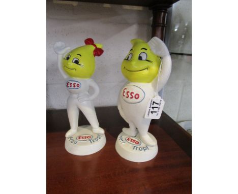 2 metal ESSO 'Mr and Mrs Drip' figure money boxes