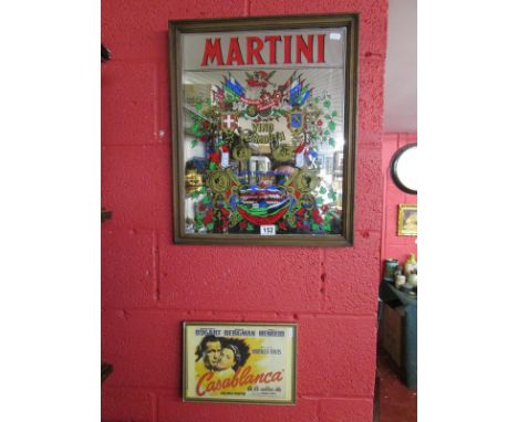 Martini advertising mirror &amp; small 'Casablanca' film poster/print