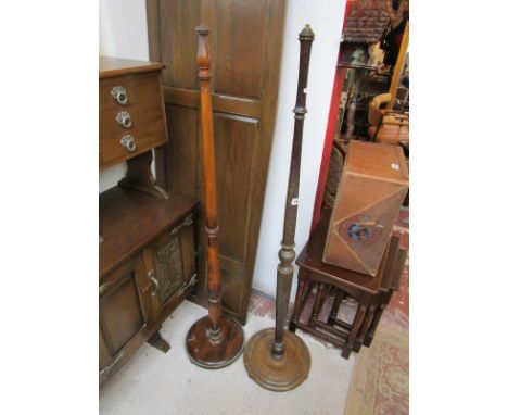 Oak & mahogany standard lamp bases
