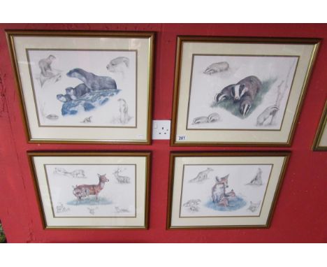 Set of 4 prints - Wildlife scenes by Nigel Hemming
