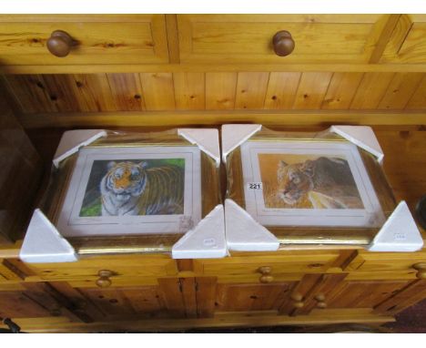 2 L/E signed prints - Big cats by Stephen Gayford