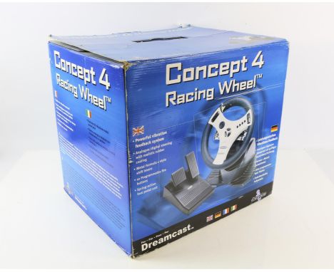 SEGA Dreamcast - interact Concept 4 Driving/Racing Steering Wheel & Pedals. This item is fully boxed and in perfect working o