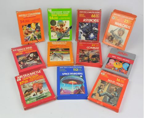 A Selection of 11 Boxed Atari Games. The games include some of the most iconic on the platform: Missile CommandAsteroidsSpace