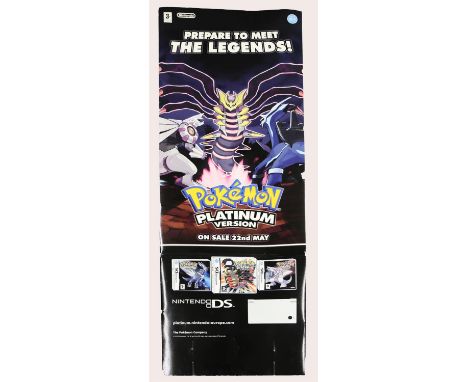 Pokémon Platinum Advertising standee. This lot features an original shop standee for Pokémon platinum. These were only given 