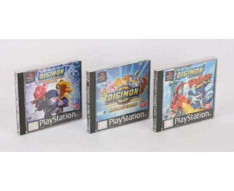 PlayStation Digimon Collection. This lot contains three mainline Digimon games released on the PlayStation, this includeDigim