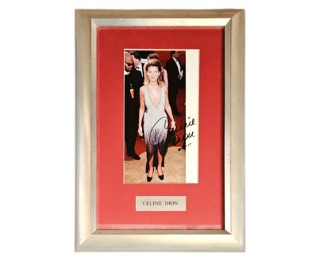 Celine Dion 18x12inch overall framed and mounted colour photo. Good condition. All autographs come with a Certificate of Auth