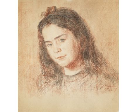 Hamburgische Sezession - - Friedrich Ahlers-Hestermann.  (1883 Hamburg - 1973 Berlin). Portrait eines jungen Mädchen. 1943. K
