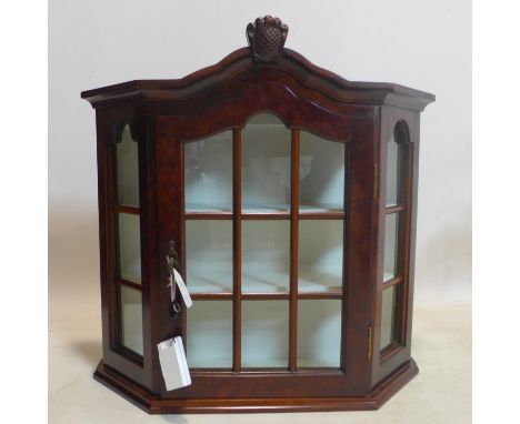 A 20th century Dutch cherry wood display cabinet, with astragal glazed door, H.55 W.57 D.17cm 