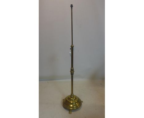 A Victorian brass telescopic standard lamp 