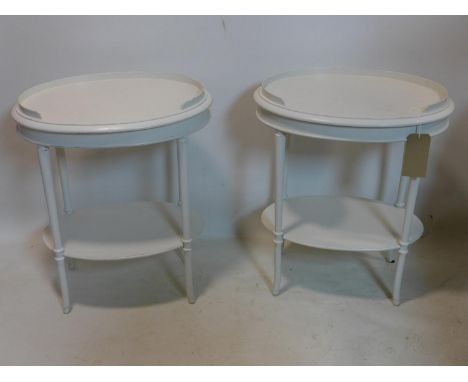 A pair of cream painted lamp tables, H.65 W.55 D.38cm 