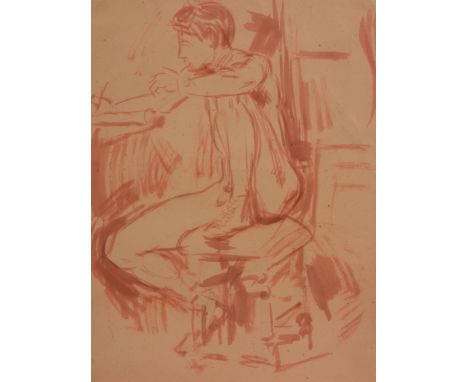 δ Duncan Grant (Scottish 1885-1978) - Portrait of Paul Roche, March 1952 Brush and ink 60.5 x 43.5cm (23 3/4 x 17 1/8in.) Pro