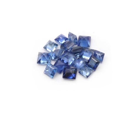 A quantity of unmounted step cut sapphires,approximately 2.50 to 3.50mm, 2.88ct total (qty.)Condition ReportSurface reaching 