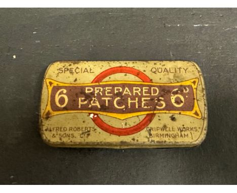 An Alfred Roberts &amp; Sons Ltd. patch tin with contents.
