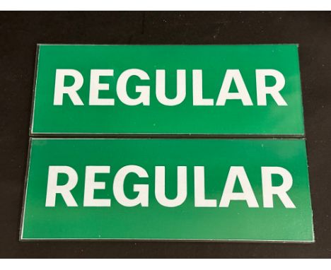 A pair of (BP) Regular glass petrol pump brand inserts for Avery 598 pumps.