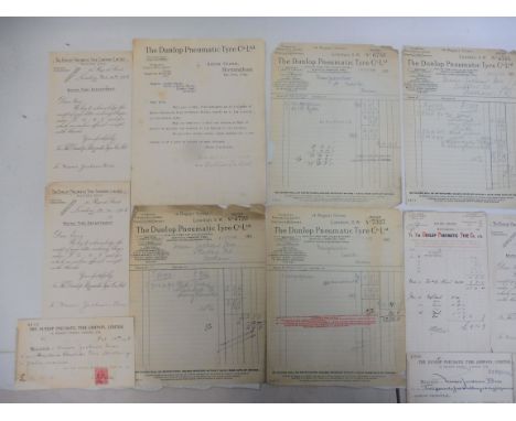 Five early Dunlop letterheads circa 1904-1908. 