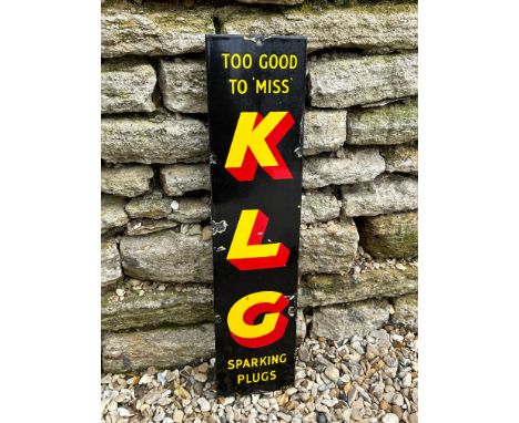 A KLG Sparking Plugs narrow enamel sign 6 x 25".