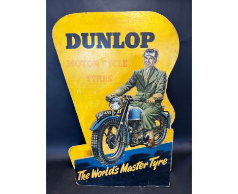 A large Dunlop motorcycle tyres 3D showcard.