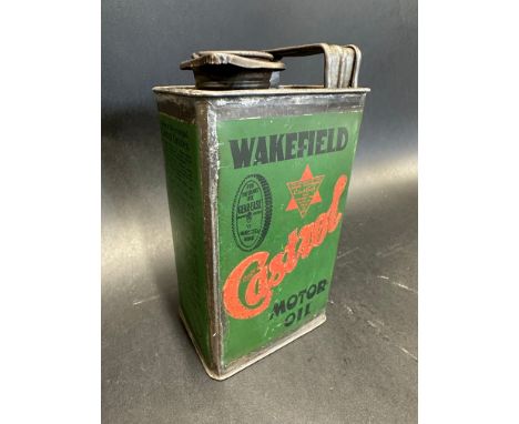 A Castrol Motor Oil quart caddy can with early gearease logo, good colour.