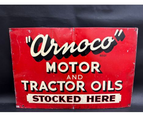 A rare Arnoco Motor and Tractor Oils tin advertising sign, 27 x 18".