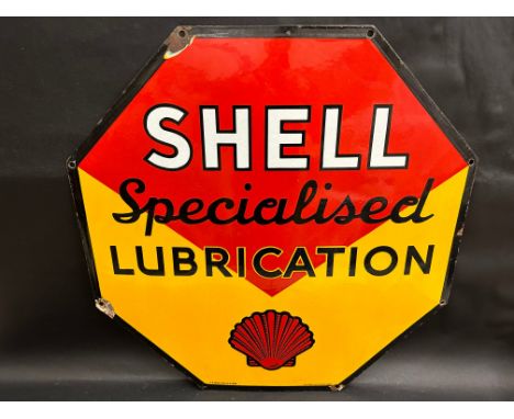 A Continental Shell Specialised Lubrication octagonal enamel sign, 30 x 30". 