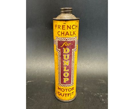 A Dunlop French Chalk tin of unusual yellow and pink colouring.