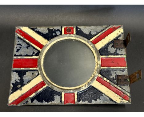 An original BP Union Jack petrol pump price indicator. 