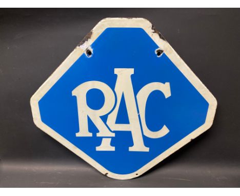 An RAC lozenge shaped double sided enamel sign, 22 1/2 x 22". 