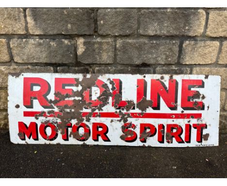 A Redline Motor Spirit rectangular enamel sign by Bruton of Palmers Green, 53 x 18".