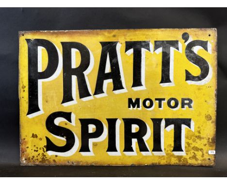 A Pratt's Motor Spirit rectangular double sided enamel sign, lacking hanging flange by Imperial, 21 x 14 1/2".