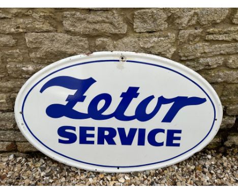 A rare Zetor (Tractor) Service oval enamel sign, 39 x 24".