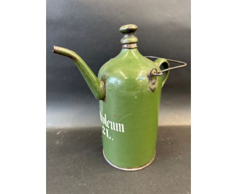 A two litre petroleum enamel priming kettle.