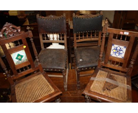 TWO PAIRS OF VINTAGE DINING CHAIRS (4)
