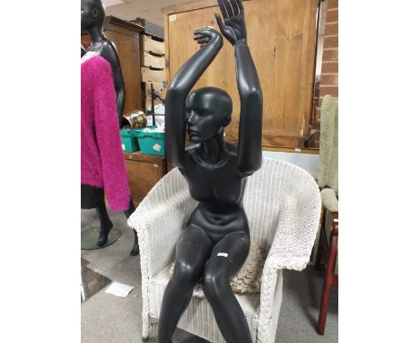 A RETAIL FULL BODY SEATED FEMALE SHOP / WINDOW DISPLAY MANNEQUIN
