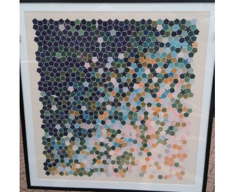 KING &amp; McGAW FRAMED AND GLAZED MODERN PRINT, STARUCTURE BY SIMON C PAGE - OVERALL 110 CM X 113 CM 
