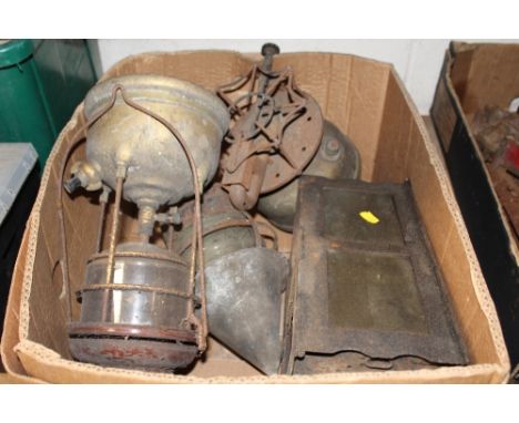 A BOX OF VINTAGE BURNERS ETC