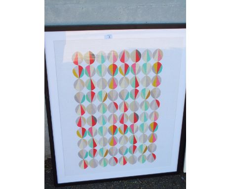 KING &amp; McGAW FRAMED AND GLAZED MODERN PRINT, THE HAPPINESS BY INALUXE - OVERALL 93 CM X 76.5 CM