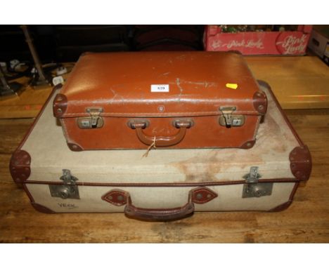 TWO VINTAGE SUITCASES