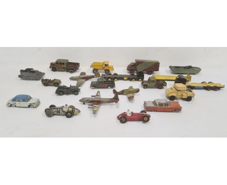 Assorted diecast models including a Lonestar Duck Army boat, a Dinky Big Bedford lorry, a Corgi Morris Cowley, etc (all in wo