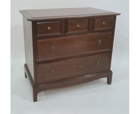 20th century Stag Minstrel chest of three short over two long drawers, on bracket feet, 82cm x 71cm