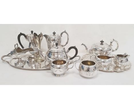James Dixon & Sons EPNS tea and coffee service comprising of teapot, coffee pot, water jug, tray, etc and other plated ware 