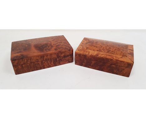 Two thuya wood rectangular trinket boxes (2) 