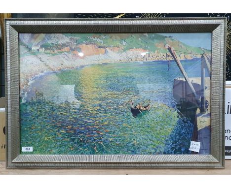 Colour print after Laura Knight (20th century school) of a boat, various landscape prints and pictures 