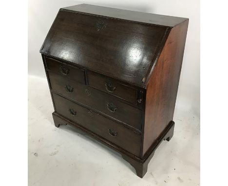 19th century bureau with two short and two long drawers, on bracket feet, 92.5cm wide