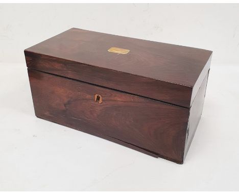 19th century rosewood tea caddy of rectangular form