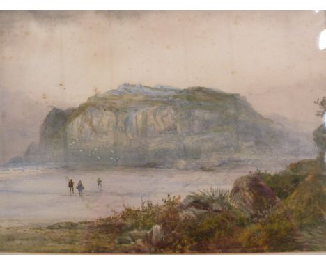 K Sydney (19th century school)WatercolourFishermen walking along a beach, signed lower left and dated 1884, 26.7cm x 42cm 