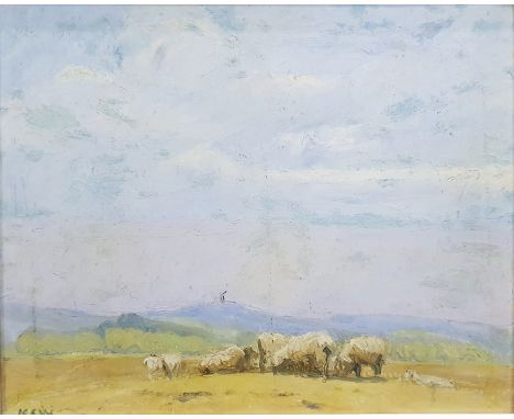 Kate S Wilkinson ( 1883 - )Oil on boardStudy for In the Heat of the Day, signed with monogram lower left and titled on label 