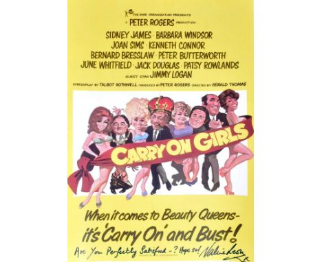 Carry On Girls (1973 British Comedy) - Valerie Leon autographed replica movie poster, signed with a line from the film 'Are Y