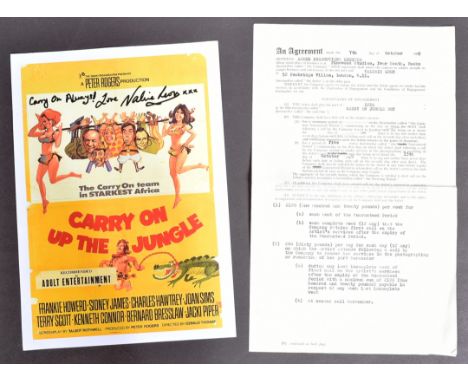 Carry On Up The Jungle (1970 Carry On film) - Valerie Leon's original filming contract (the movie carrying the working title 