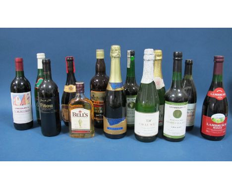 Wines - A Mixed Assortment of Wines, Sherry and Bell's Scotch Whisky, 35cl. (13)